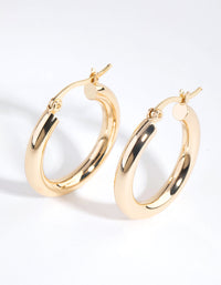 Gold Plated Medium Hoop Earrings - link has visual effect only