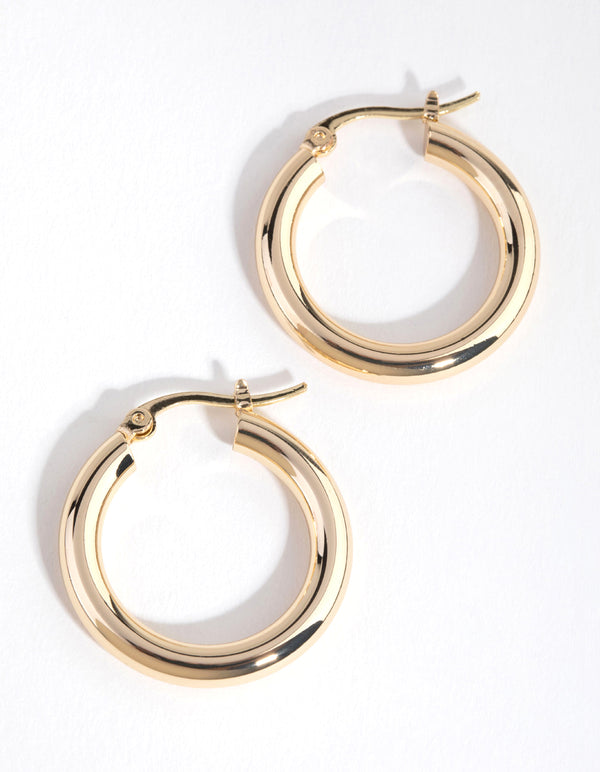 Gold Plated Medium Hoop Earrings