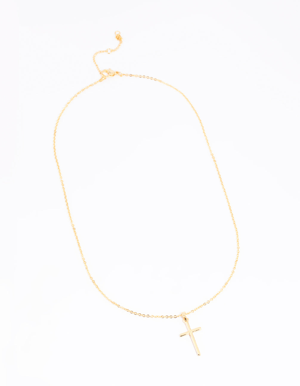 Gold Plated 45cm Cross Necklace