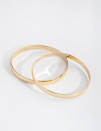 Gold Plated Plain Hoop Bangle Bracelets - link has visual effect only