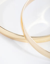 Gold Plated Plain Hoop Bangle Bracelets - link has visual effect only