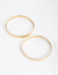 Gold Plated Plain Hoop Bangle Bracelets - link has visual effect only