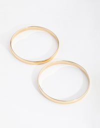 Gold Plated Plain Hoop Bangle Bracelets - link has visual effect only