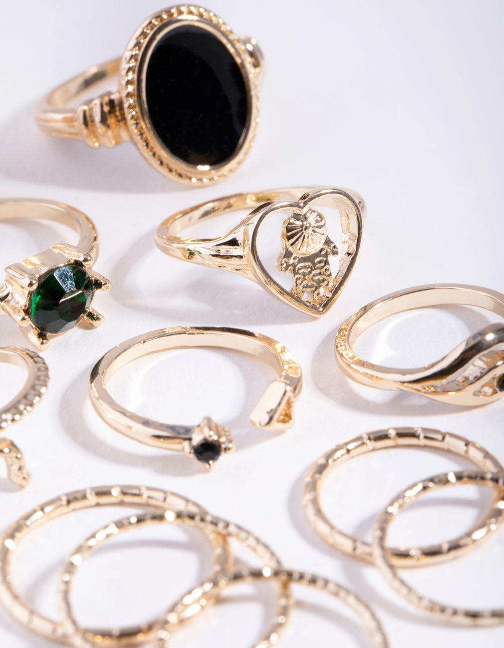Gold Hamsa Heart 1Pack Rings