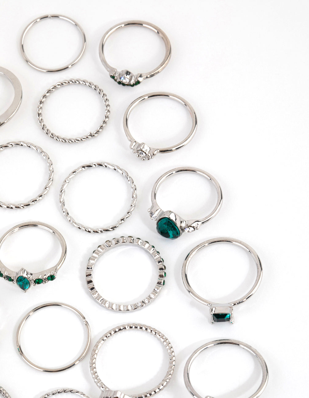 Silver Royal Green Ring 24-Pack