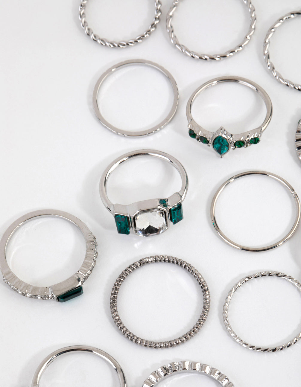 Silver Royal Green Ring 24-Pack