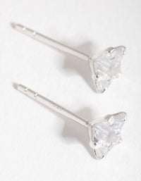 Sterling Silver Cubic Zirconia Star Stud Earrings - link has visual effect only