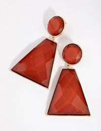 Gold Foil Stone Drop Earrings - link has visual effect only