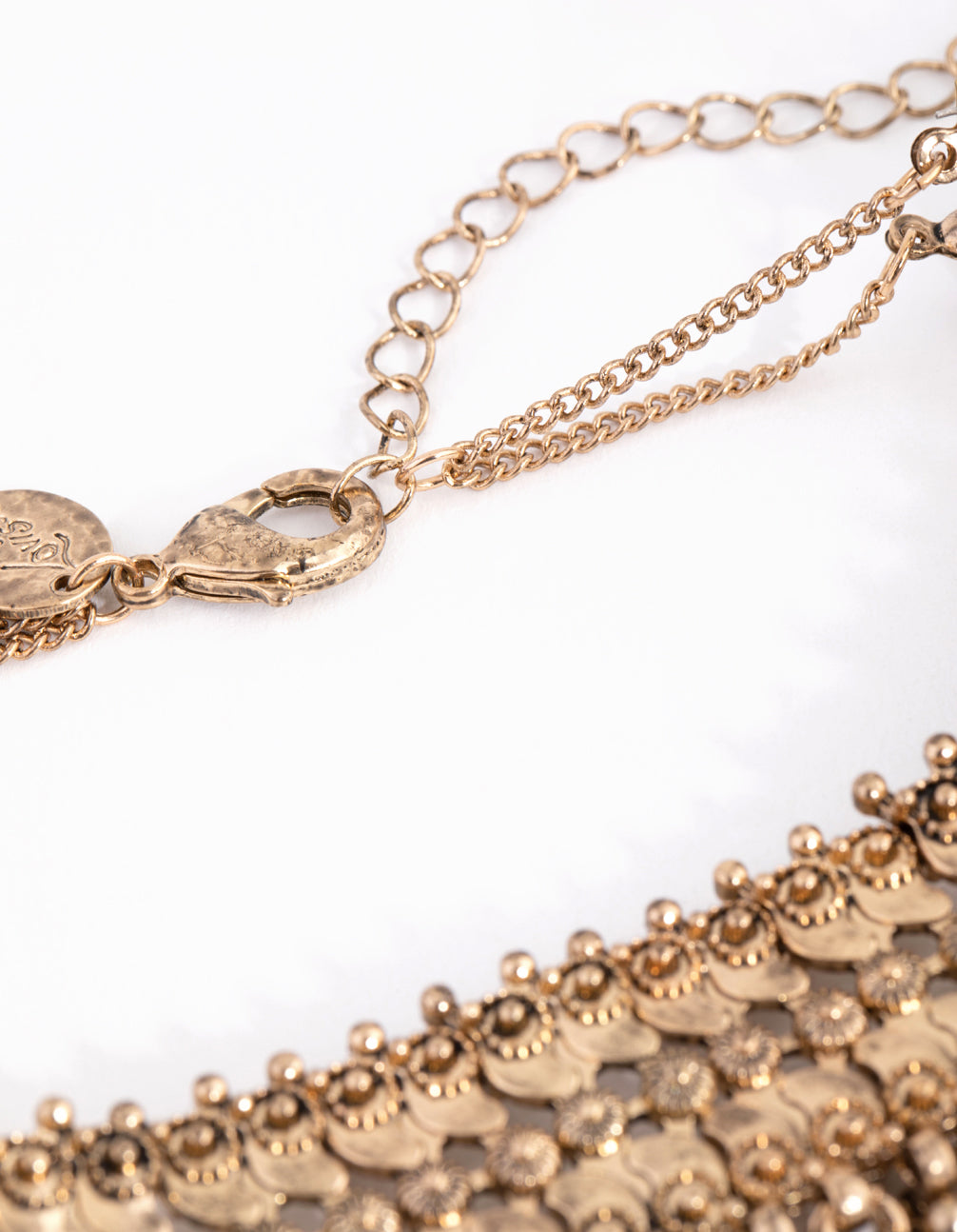 Antique Gold Mesh Chain Choker