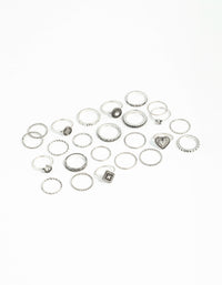 Antique Silver Etched Ring 24-Pack - link has visual effect only