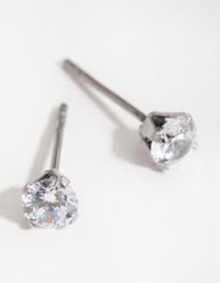 Surgical Steel Cubic Zirconia Stud Earrings - link has visual effect only