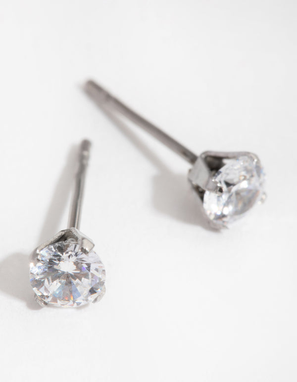 Surgical Steel Cubic Zirconia Stud Earrings