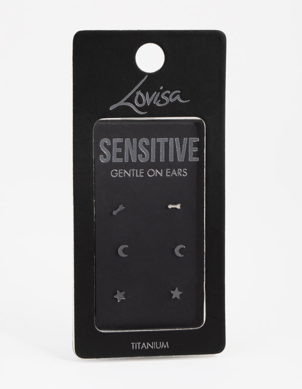 Titanium Celestial Pack Stud Earrings