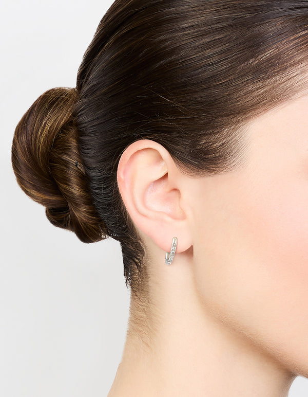 Surgical Steel Diamante Huggie Earrings