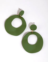 Matte Green Wave Drop Earrings - link has visual effect only