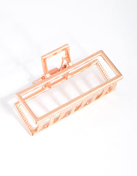 Rose Gold Metal Square Outline Claw - link has visual effect only