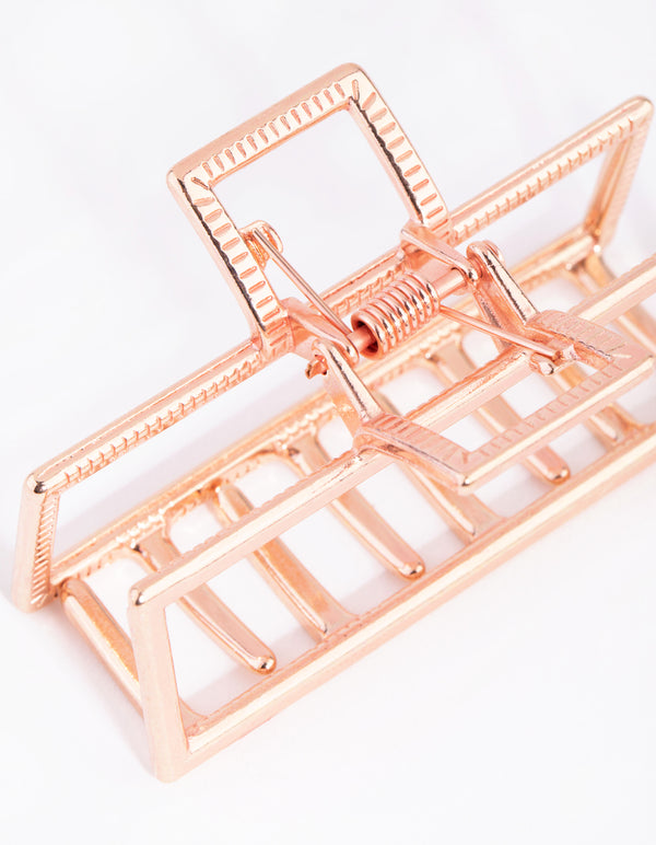 Rose Gold Metal Square Outline Claw