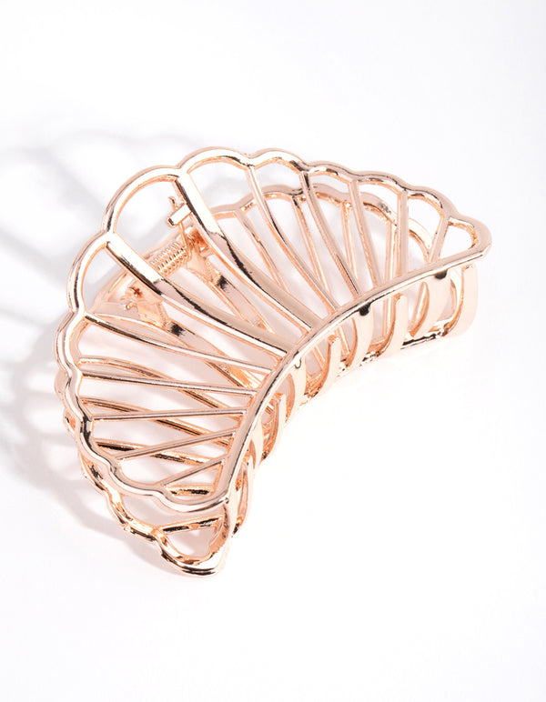 Rose Gold Shell Cut Out Claw