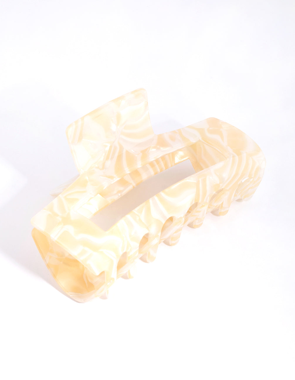 Rectangular Cream Acrylic Claw