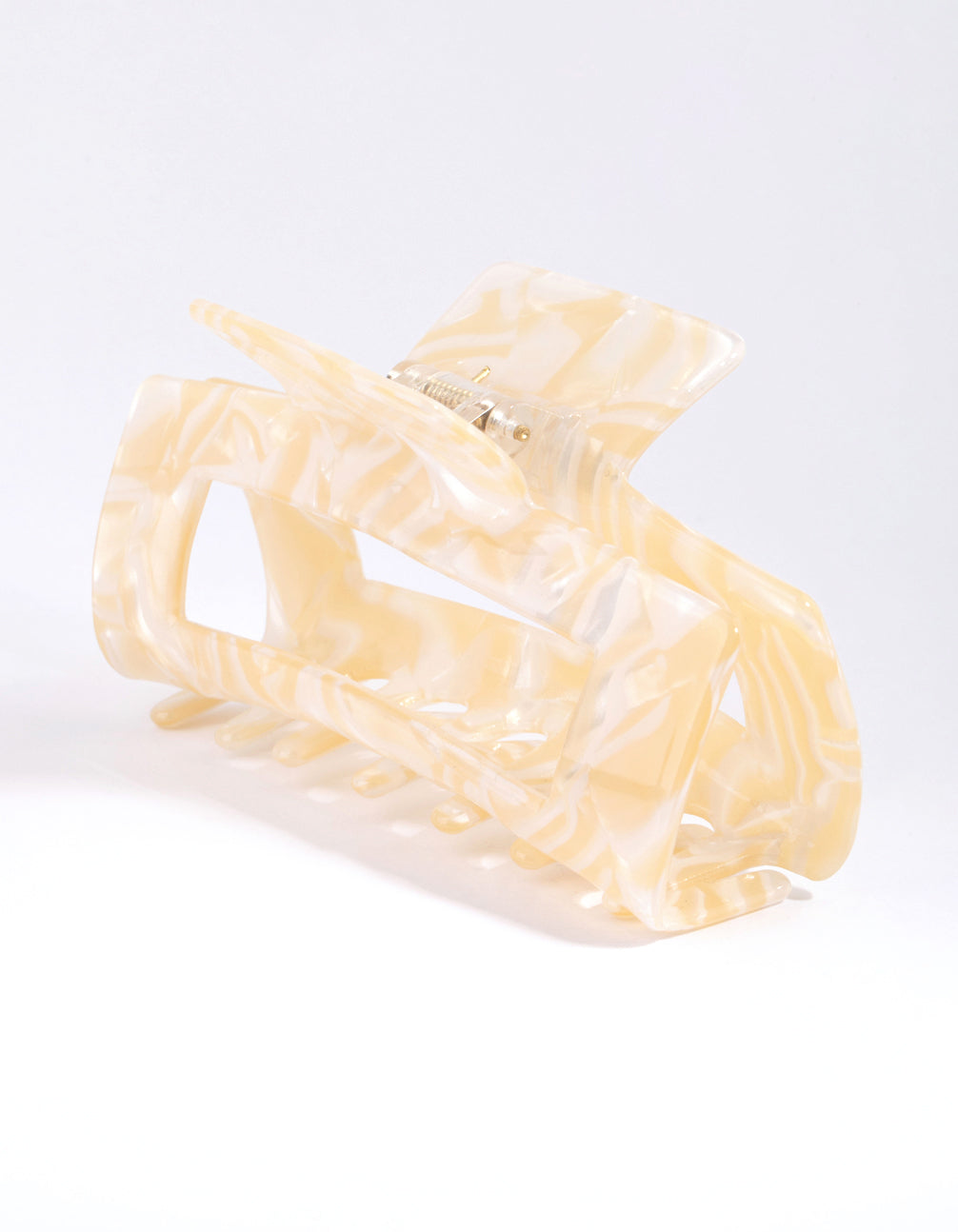 Rectangular Cream Acrylic Claw