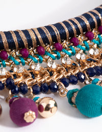 Gold Threadwrap Bead Statement Necklace - link has visual effect only