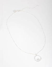 Silver Plated Flower Circle Necklace - link has visual effect only