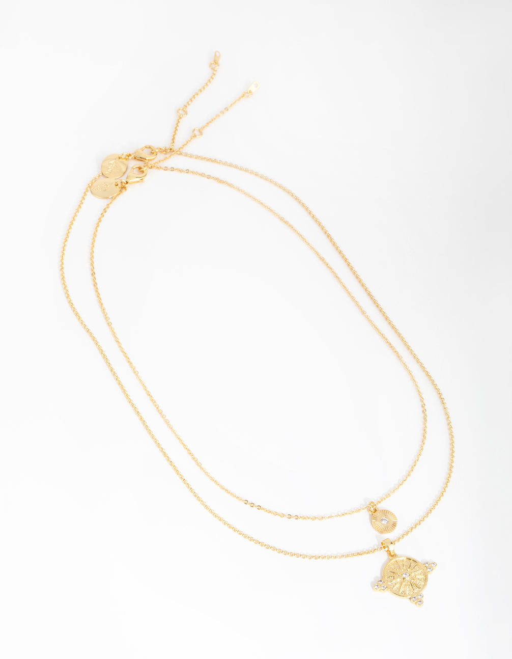 18ct Gold Plated Cubic Zirconia Coin Necklace Set