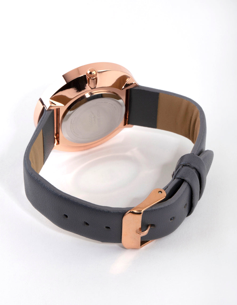 Rose Gold Floral Print PU-Strap Watch