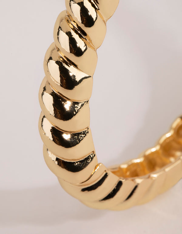 Gold Plated Croissant Hinge Bracelet