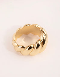 Gold Plated Croissant Ring - link has visual effect only