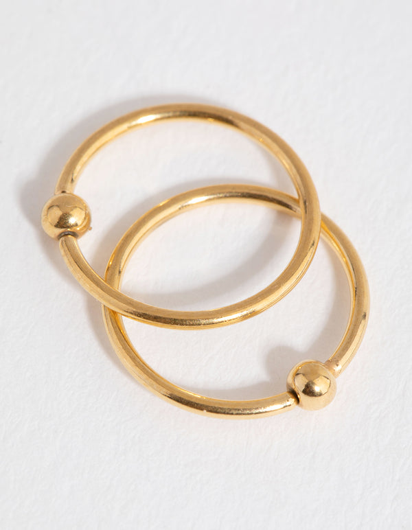 Surgical Steel Gold Ball End Hoop Earring