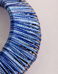 Blue Thread Wrapped Apex Hoop Earrings - link has visual effect only
