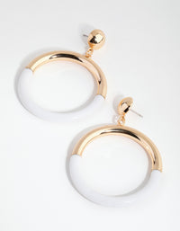 Gold Two Tone Metallic & Acrylic Drop Earrings - link has visual effect only