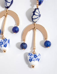 Gold Painted Bead Mobile Earrings - link has visual effect only