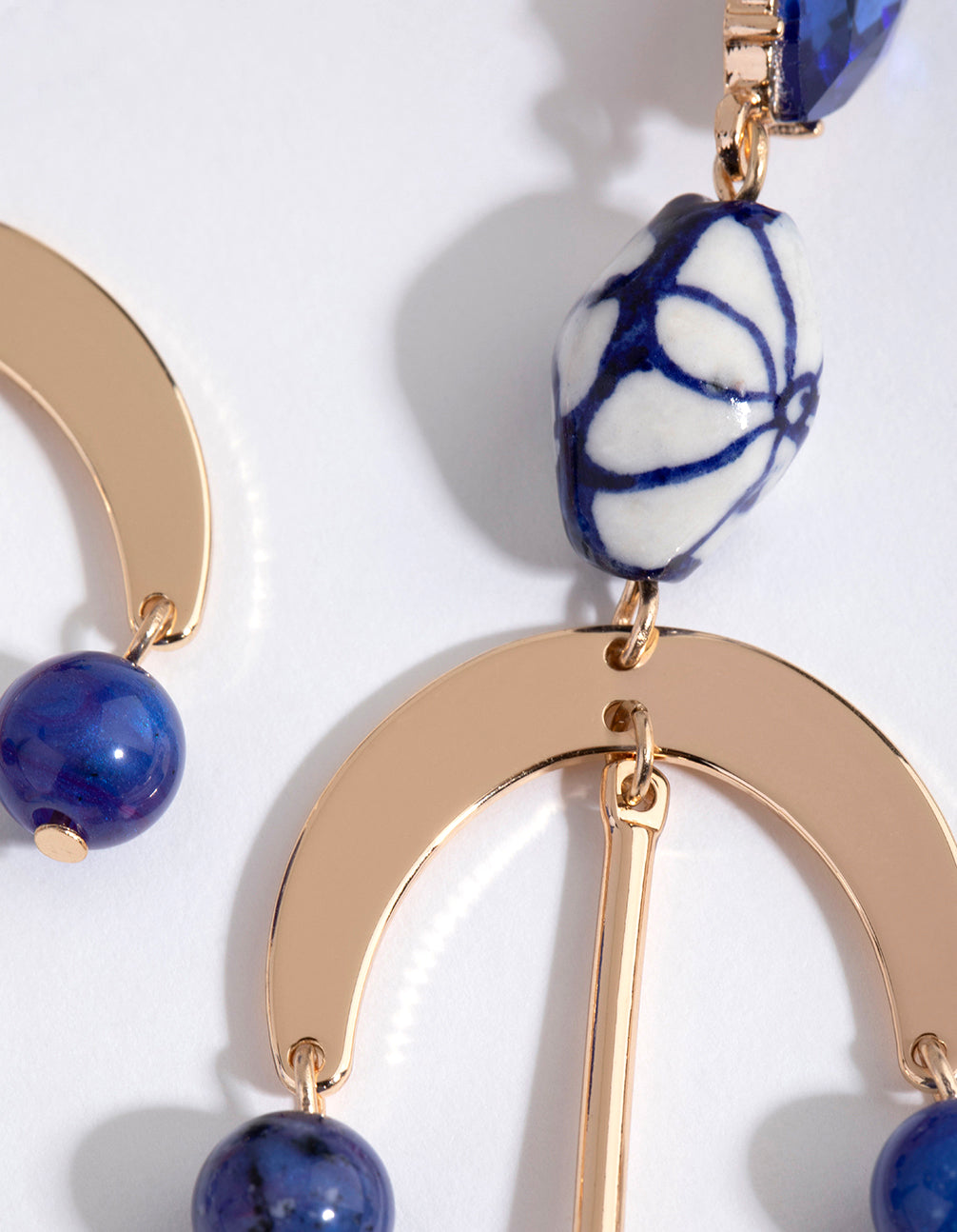 Gold Painted Bead Mobile Earrings