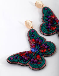 Mix Statement Bead Butterfly Earrings - link has visual effect only