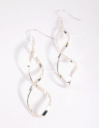 Silver Wave Drop Earrings - link has visual effect only