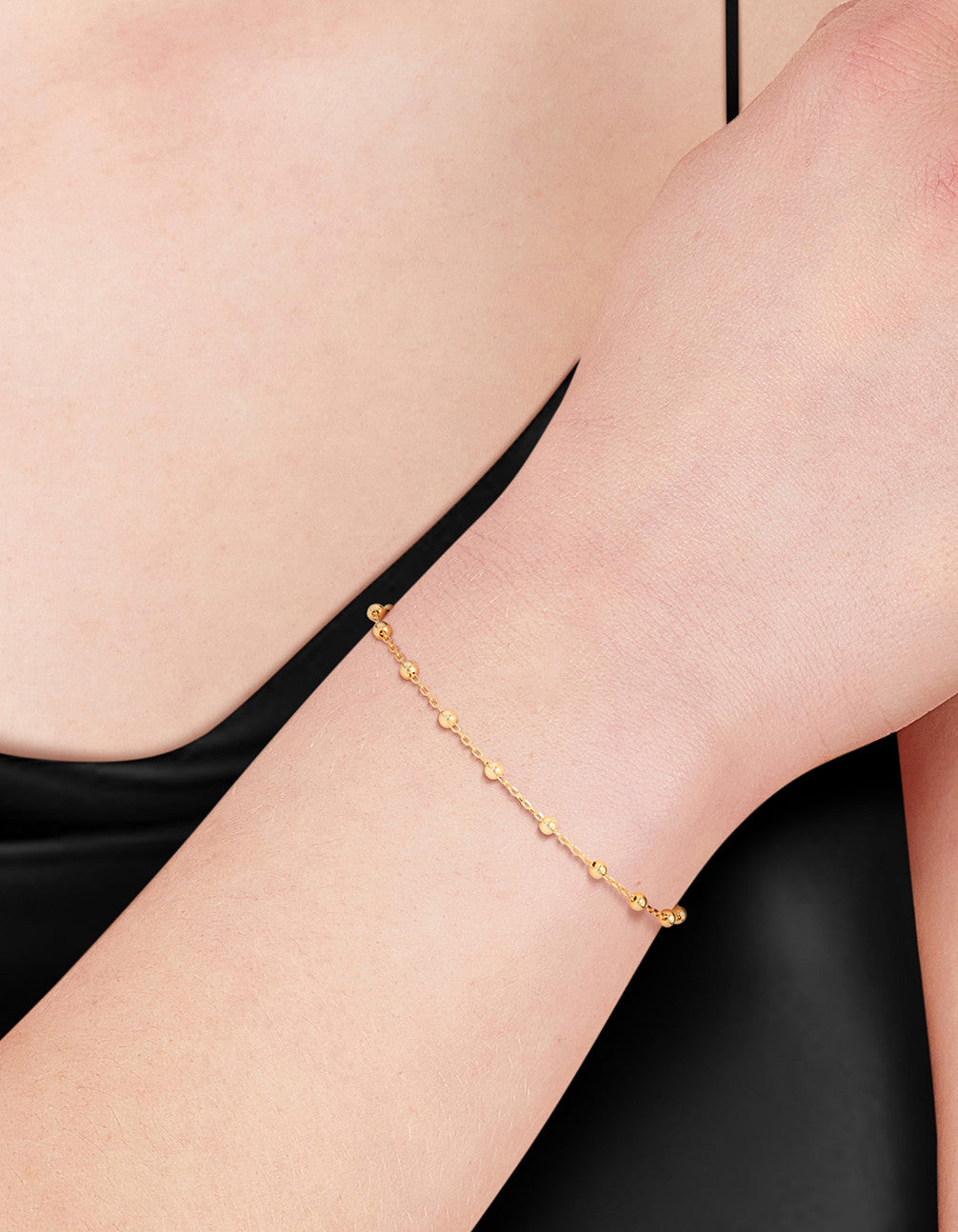 Gold Plated Sterling Silver Ball Chain Bracelet or Anklet