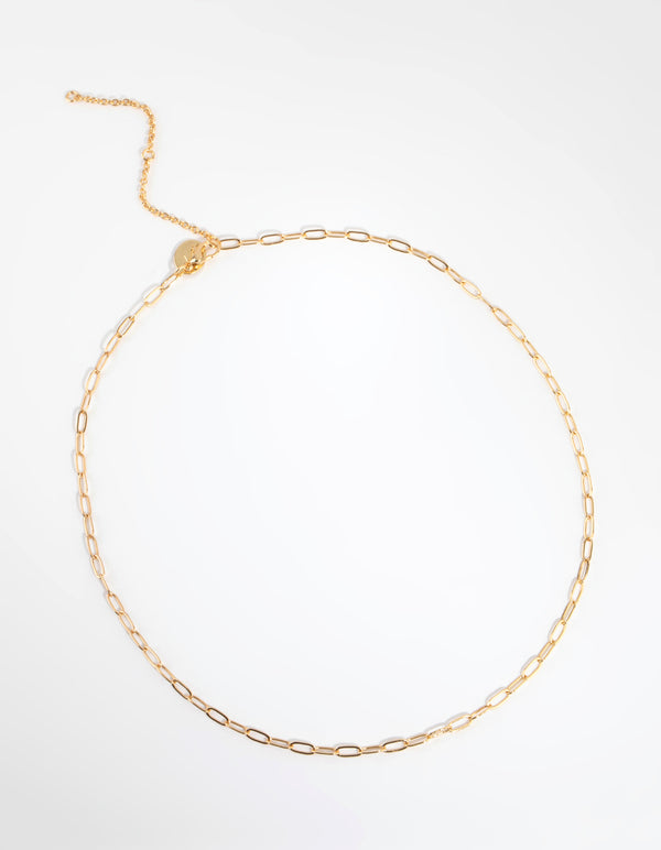 Gold Plated Paperclip Necklace