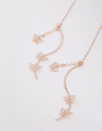 Rose Gold Cut Out Butterfly Drop Earrings - link has visual effect only