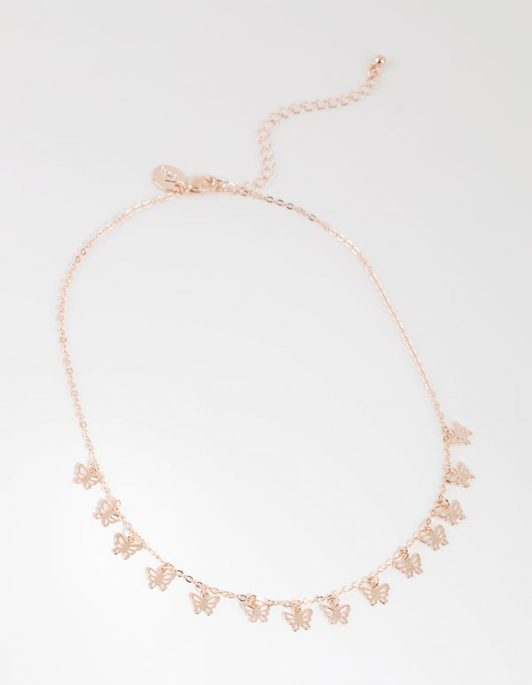 Rose Gold Cut Out Butterfly Necklace