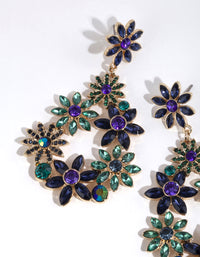 Gold Flower Cluster Teardrop Earrings - link has visual effect only