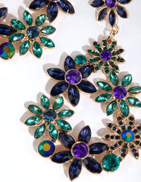 Gold Flower Cluster Teardrop Earrings - link has visual effect only