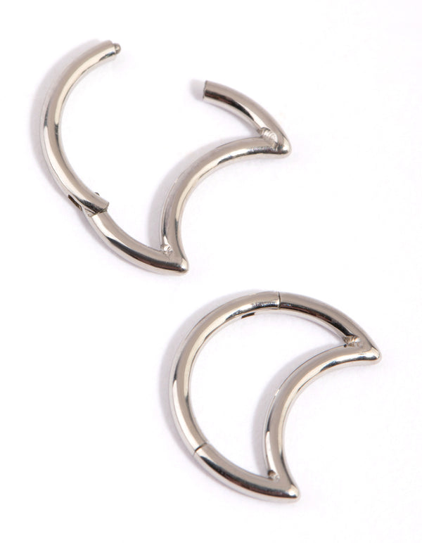 Surgical Steel Moon Sleeper Earrings