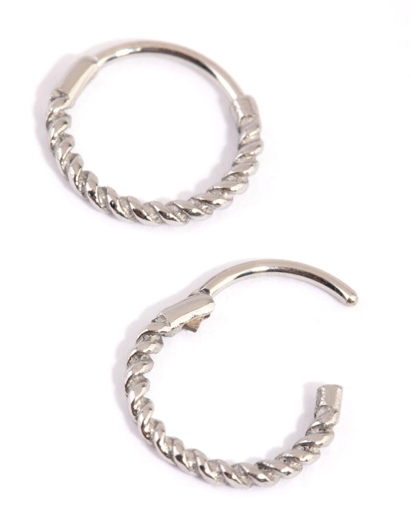 Surgical Steel Twist 8mm Sleeper Earrings