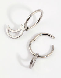 Surgical Steel Moon Charm Sleeper Earrings - link has visual effect only