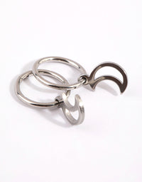 Surgical Steel Moon Charm Sleeper Earrings - link has visual effect only