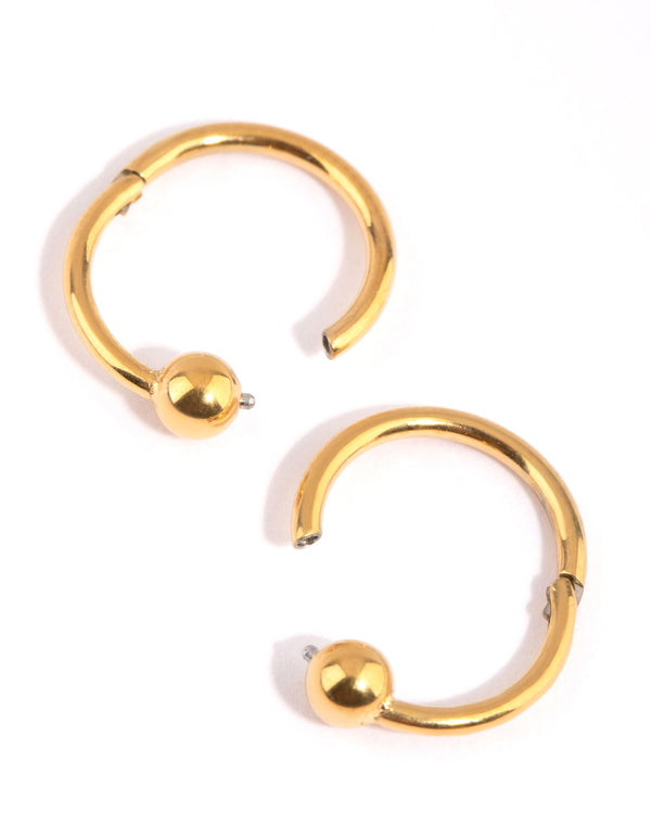 Gold Plated Surgical Steel Ball 8mm Sleeper Earrings