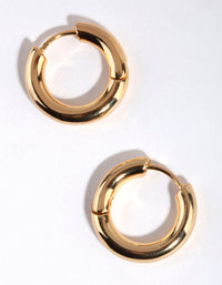Gold Plated Everyday Chunky Huggie Earrings - link has visual effect only