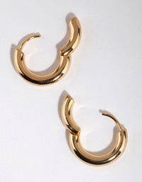 Gold Plated Everyday Chunky Huggie Earrings - link has visual effect only